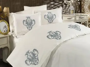 

Land Of dowry Palm Embroidered Duvet set Cream Oil