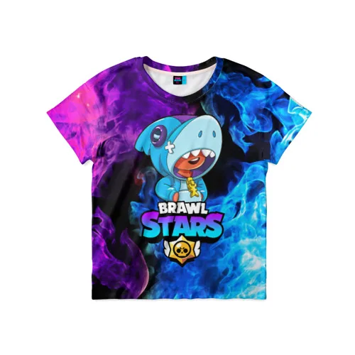 Детская футболка 3D BRAWL STARS LEON SHARK|Тройники| |