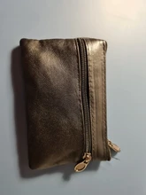 Tarjetero suave con cremallera para hombre y mujer, Cartera de cuero con cremallera, para regalo, pequeño