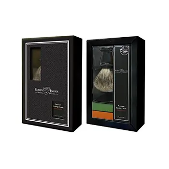 

Best Badger black and cream shaving brush Set Lime & pomegranate Edwin Jagger