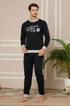 

STRAWBERRY Women Anthracite Cotton Long Sleeve İnterlok Pajamas Suit