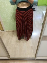 Asymmetrical Skirt Elastic-Waist ZANZEA Bohemian Striped Plus-Size Faldas Spring-Robe