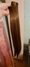 AliLeader-extensiones de pelo largo y recto para mujer, 16 pinzas, negro Natural, 6 unids/set, 22 pulgadas, pelo sintético