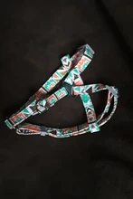 Conjunto de arnés de perro sin tirar con correa de perro de 1,2 m tamaño ajustable de lona de impresión arnés para perros correas de perro suministros para mascotas arnes perro