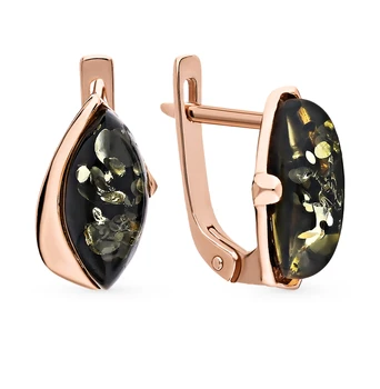 

Silver earrings with amber sunlight