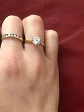 Anillos para mujer para siempre estilo clásico Simple seis garras Zirconia cúbica 3 colores boda aniversario regalo joyería de moda KCR033