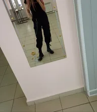 Pantalones Cargo informales para mujer, pantalón holgado de cintura alta, color negro, estilo coreano, con cinta, envío directo