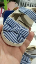 Zapatos de verano para niños y recién nacidos, zapatillas de cuna suaves para bebés, antideslizante con lazo a rayas, 0 a 18 m, 2019