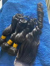 Beaufox-extensiones de ondas sueltas brasileñas, 3 mechones de pelo humano con cierre, extensión de cabello Remy 4x4