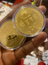 Moneda de Bitcoin coleccionable, recuerdo bañado en Oro creativo, gran regalo, colección de arte de monedas, Moneda conmemorativa de oro física, 1 Uds.