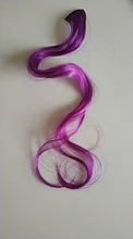 Alileader-extensiones de pelo sintético con pinza, pelo largo ondulado de 20 , 50 cm, rojo, azul, rosa, arcoíris, Color puro