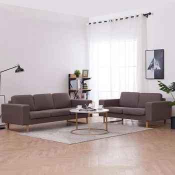 

2 PCs gray fabric mole sofa Set sofa