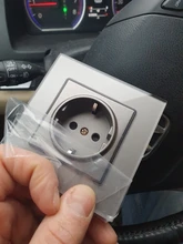 Socket-Plug Crystal Glass-Panel-Power Wall JHJCH European-Standard Grounded 16a Has 86mm--86mm