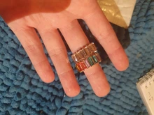 Anillos blancos de cristal de arcoíris bohemios para mujer, Baguette brillante de moda, Circonia cúbica, anillo de piedra, joyería para fiesta y boda