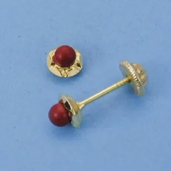 

EARRINGS AU CHORAL ROUND 4,5MM