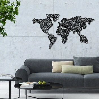 

Linewallart Very Embroidered Metal World Map