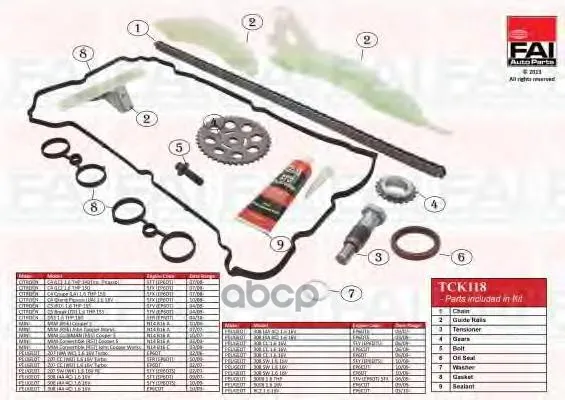 Комплект Цепи Грм Citroen C4(Lc_) 1.6 Thp 140 07/08-(5ft(Ep6dt) FAI арт. TCK118