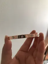 Pulseras y brazaletes de acero inoxidable para mujer, brazalete abierto, de cristal, joyería de lujo para boda, 17CM