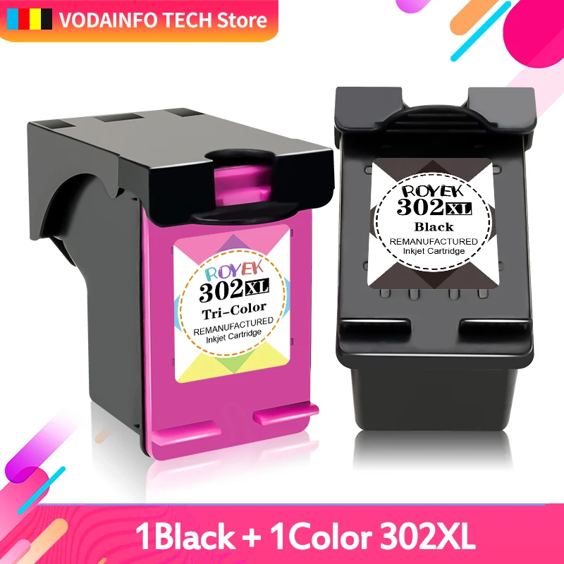 Royek Replacement For Hp 302 Xl Hp302 302xl Ink Cartridge For Hp