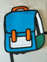 Mochila de dibujo en 2D Unisex, bolso escolar de dibujos animados, mochila de viaje para adolescentes, niñas y niños