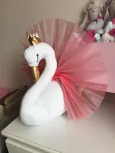 Cabeza de cisne 3D para decoración de habitación de niños, decoración colgante de pared para habitación de niños, guardería, casa de juego de instalación suave