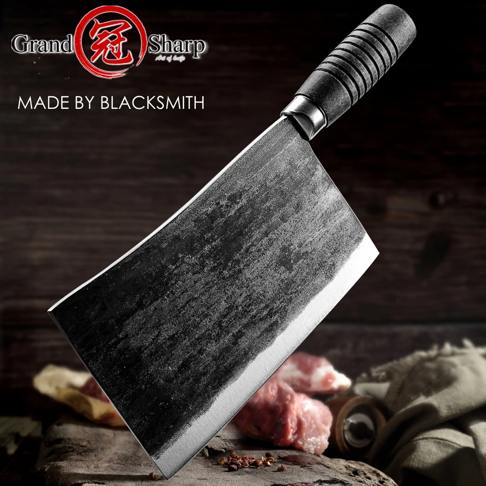 Traditional Chinese Cleaver Chef Knife High Carbon Steel Kitchen