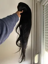 TIANTAI-Peluca de cabello humano liso para mujer, postizo de encaje con cierre de 4x4 28 pulgadas, pelo Remy brasileño con densidad de 150