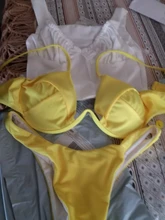 Conjunto de bikini de moda, bañador de mujeres con sujetador acolchado, traje de baño de señora, ropa de baño de estilo vendaje unicolor de realce con formal triangular