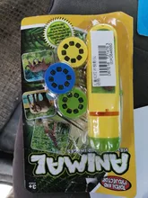 Balleenshiny-rompecabezas de interacción para padres e hijos, juguete luminoso para Educación Temprana, lámpara de proyector de Tobogán, Animal, dinosaurio