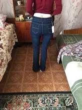 Women Jeans Bell Bottom-Trousers Flares Stretch Denim Plus-Size Pants Female High-Quality