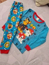 Paw Patrol-Pijama de algodón para niños, ropa de dormir de dos piezas, de manga larga