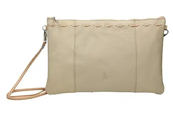 

Handbag women leather 1ª quality, zipper closure, double handle shoulder and hand, 28x19x2 cm. Made in Spain. Color Beige