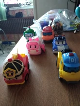6 unids/set Poli coche chico juguetes transformación Robot de dibujos animados figura de acción de juguete transformar vehículo para el regalo de los niños