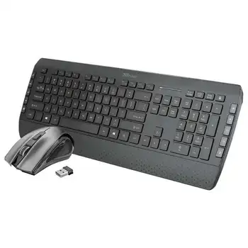 

Wireless Keyboard and Mouse trust Key-2-keys low profile-12 keys function-optical mouse 6 buttons-microrreceiver