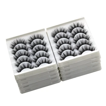 

Damepapil 10 Sets 50 Pairs 3D Mink Lashes Wholesale Hand Made Natural Black Long False Eyelashes Faux Mink Eyelashes Bulk