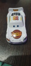Disney Pixar-Coche de juguete de Cars 3 para niños, vehículo de aleación fundido a presión, Rayo McQueen, Jackson Storm Ramirez 1:55, n. ° 95