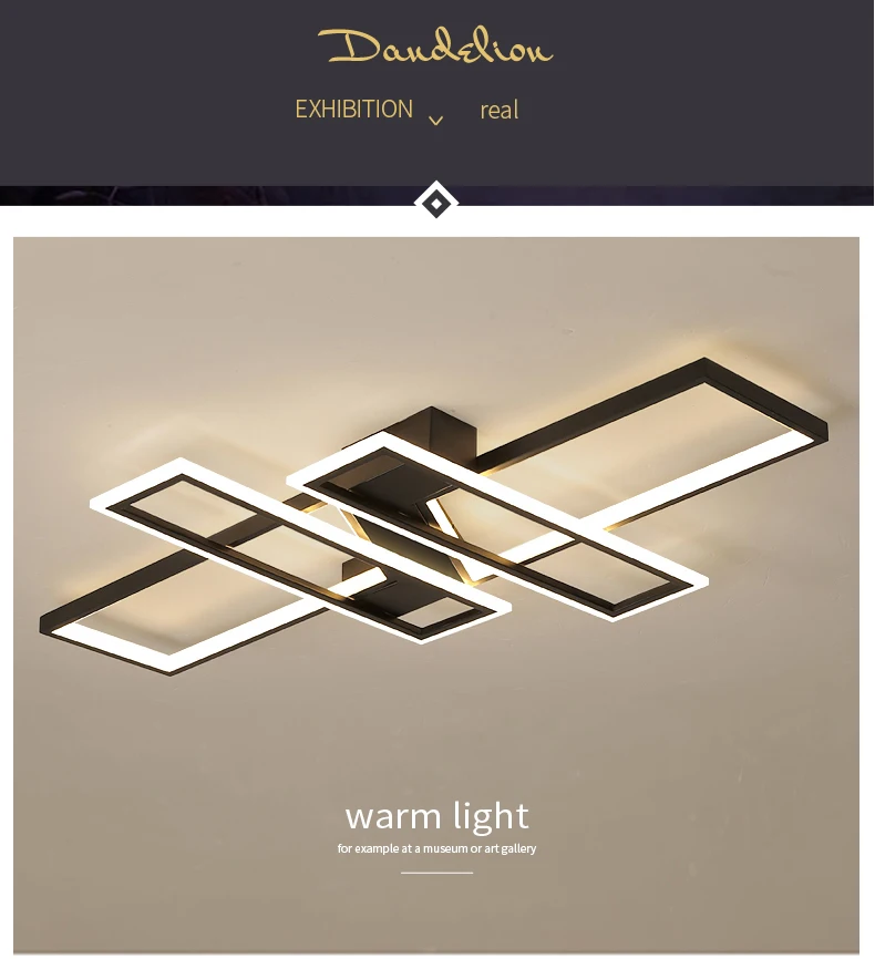 Modern Simple Design LED Chandelier For Living Room Bedroom Dining Room Kitchen Ceiling Lamp Black Creative Remote Control Light dining light fixtures