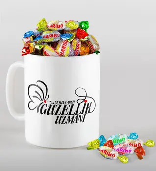 

Personalized Beauty Specialist Mug and Haribo Candy Gift Seti-2