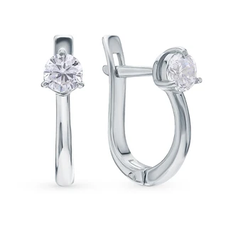 

Silver earrings with cubic zirconia sunlight sample 925