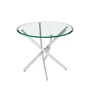 

Round dining table crystal legs cross