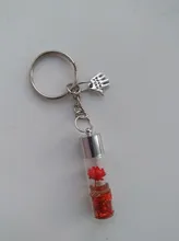 LLavero de flor eterna para botella de los deseos, colgante de mochila para estudiante, colgante de llave de coche, regalo para pareja