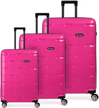 

SLmilano Set da 3 Valigie in Polipropilene con 4 Ruote Girevoli a 360° - Manico Telescopico e Lucchetto a Combinazione - 2 Manig