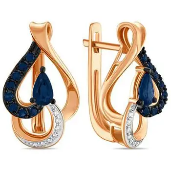 

Lucas gold earrings with sapphires and diamonds in red gold