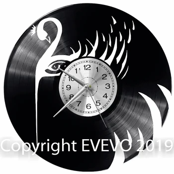 

The Black Swan Wall Clock Vinyl Vinyl Record Retro Clock Handmade Vintage Gift Style Room Home Decorations Great Gift