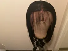 Bob peluca con malla Frontal s Bob peluca Frontal de encaje 13x4 recto peluca con malla Frontal Pre arrancado nudos blanqueados pelucas Remy 150 Remy cierre peluca