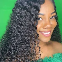 Melodie 28 30 32 pulgadas onda profunda mechones con cierre brasileño de la Virgen del pelo humano Frontal rizado mechones y 4X4 cierre