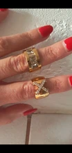 New Arrival Gold Color Ring Bijoux 14mm Width Big Pave Setting CZ Cross X Ring For Women