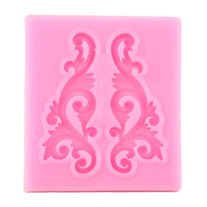 Baroque Corner Relief Border Silicone Mold Leaves Lace Cupcake Fondant Cake Decorating Tools Candy Clay Chocolate Gumpaste Mould