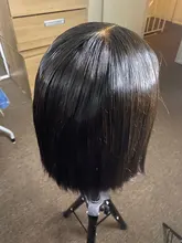 4x4 de cierre de encaje peluca recta con corte BOB cabello humano BOB corto pelucas Pre arrancado 8 -14 contundente corte Remy Peluca de pelo para las mujeres 150% de densidad