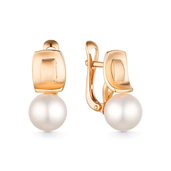 

Gold earrings with pearls sunlight sample 585